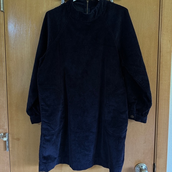 NWT M.I.H JEANS corduroy dark navy dress - Picture 2 of 9